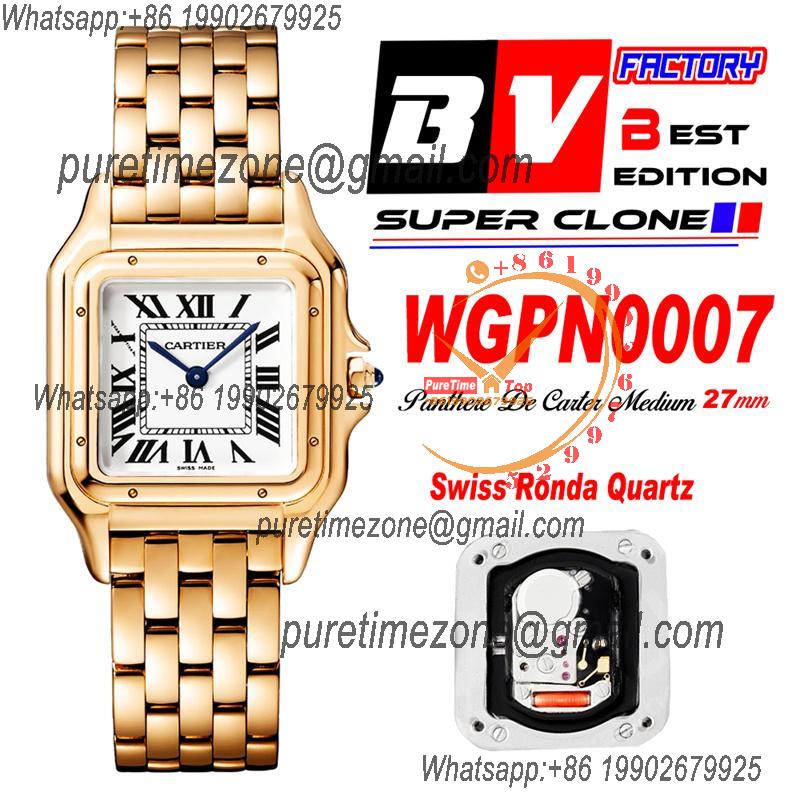 WGPN0007 Swiss Ronda Quartz Ladies Watch BVF 27mm Medium RG White Dial SS Bracelet Best Ediiton