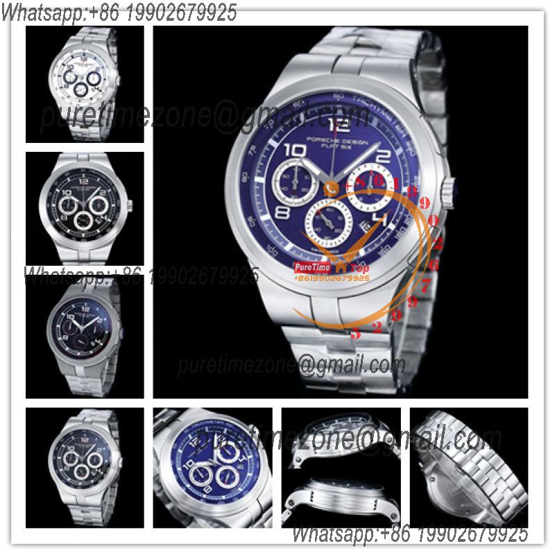 Porsche Design Chronotimer Collection Japan quartz chronograph Mens Watch Blue Dial SS Bracelet Stopwatch