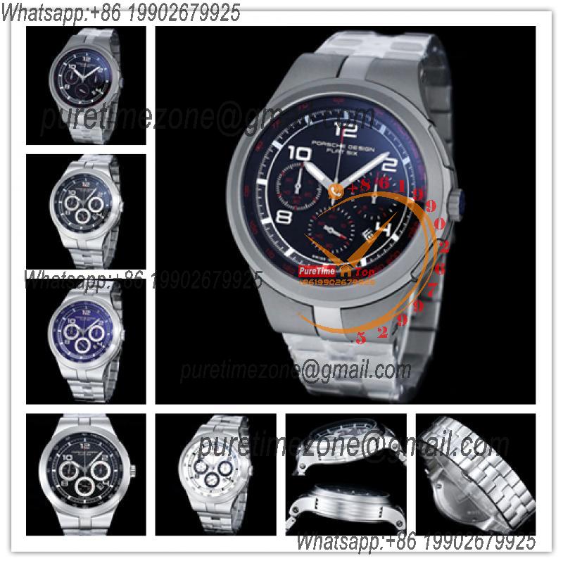 Porsche Design Chronotimer Collection Japan quartz chronograph Mens Watch Black Dial SS Bracelet Stopwatch