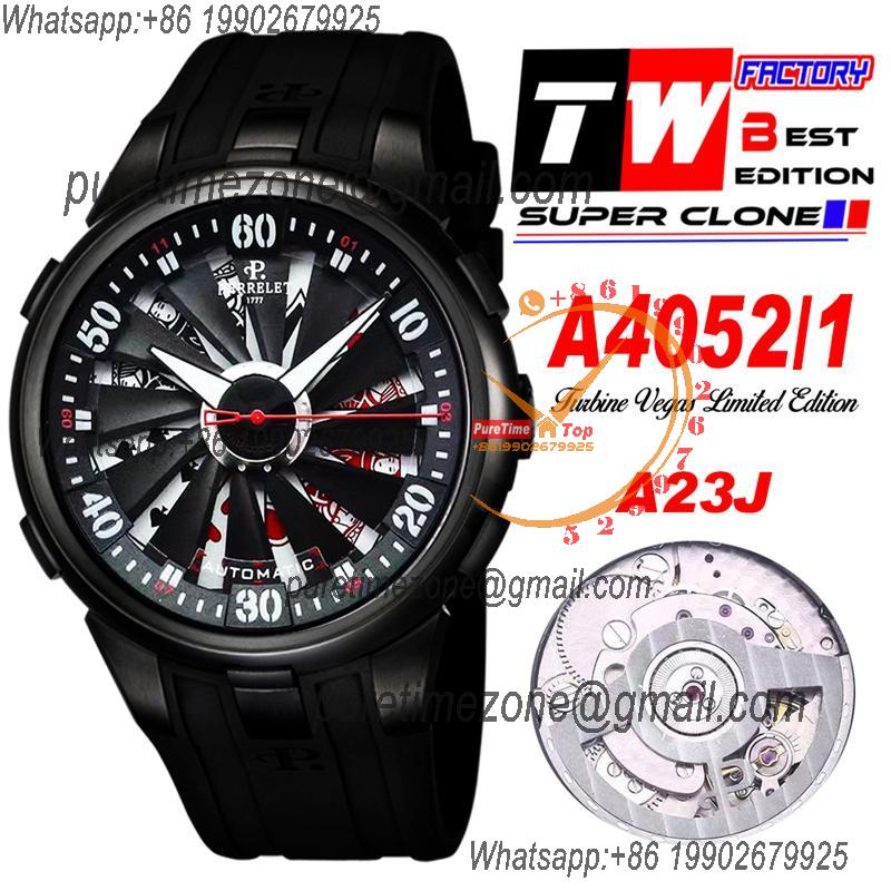 Turbine Xl A4052/1 Automatic Mens Watch Vegas Limited Edition Casino TWF DLC Black Poker Rotating Dial Rubber