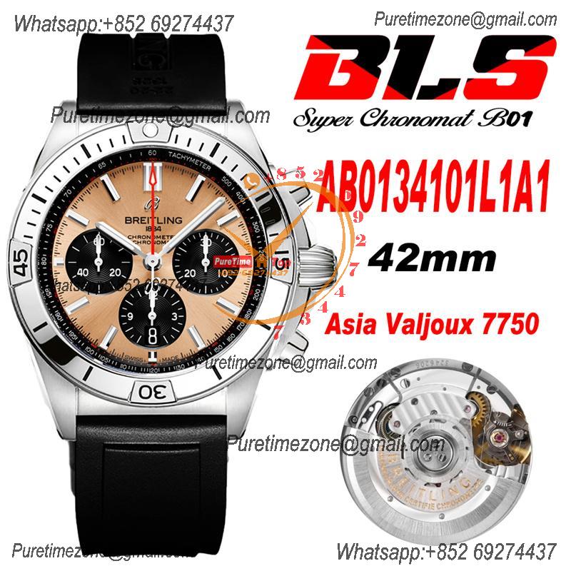 Chronomat B01 PB0134101 A7750 Automatic Chronograph Mens Watch Best Edition BLSF 42 SS Copper Dial Black Rubber