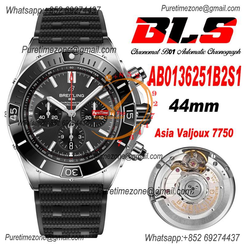 Chronomat B01 AB0136251 A7750 Automatic Chronograph Mens Watch Best Edition BLSF 44mm Black Dial Black Rubber