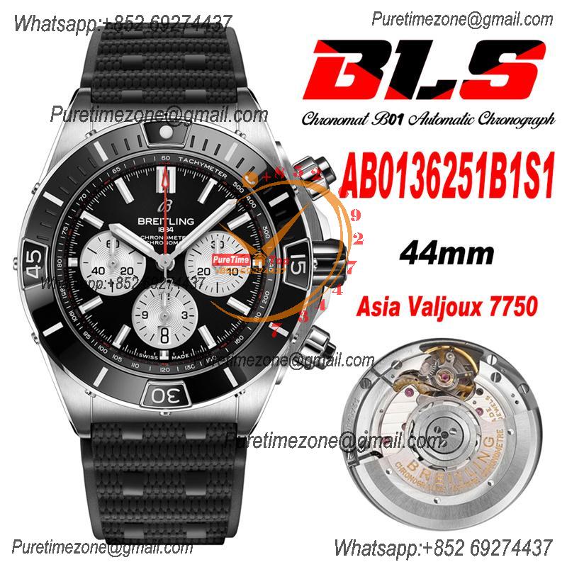 Chronomat B01 AB0136251 A7750 Automatic Chronograph Mens Watch Best Edition BLSF 44mm Black Dial Rubber