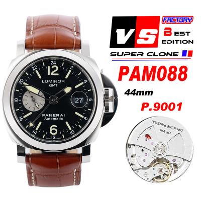 PAM00088 R Luminor GMT OP VIII Automatic Mens Watch 44mm VSF 1:1 Best Edition on Brown Leather Strap