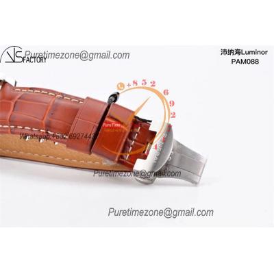 PAM00088 R Luminor GMT OP VIII Automatic Mens Watch 44mm VSF 1:1 Best Edition on Brown Leather Strap