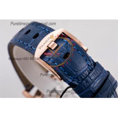 PAM00756 Luminor Due OP AXXXIV Automatic Mens Watch VSF 42mm Best Edition White Dial on Blue Leather Strap