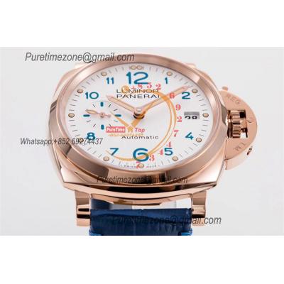 PAM00756 Luminor Due OP AXXXIV Automatic Mens Watch VSF 42mm Best Edition White Dial on Blue Leather Strap