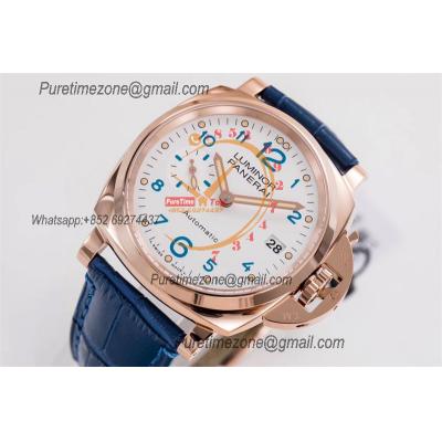 PAM00756 Luminor Due OP AXXXIV Automatic Mens Watch VSF 42mm Best Edition White Dial on Blue Leather Strap