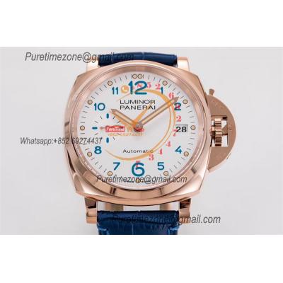 PAM00756 Luminor Due OP AXXXIV Automatic Mens Watch VSF 42mm Best Edition White Dial on Blue Leather Strap