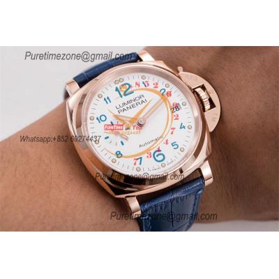 PAM00756 Luminor Due OP AXXXIV Automatic Mens Watch VSF 42mm Best Edition White Dial on Blue Leather Strap