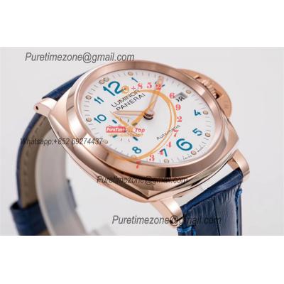 PAM00756 Luminor Due OP AXXXIV Automatic Mens Watch VSF 42mm Best Edition White Dial on Blue Leather Strap