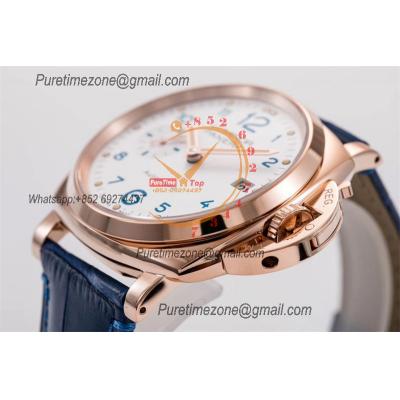 PAM00756 Luminor Due OP AXXXIV Automatic Mens Watch VSF 42mm Best Edition White Dial on Blue Leather Strap