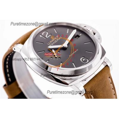 PAM00904 Luminor Due OP AXXXIV Automatic Mens Watch VSF 42mm Best Edition Gray Dial on Brown Asso Strap