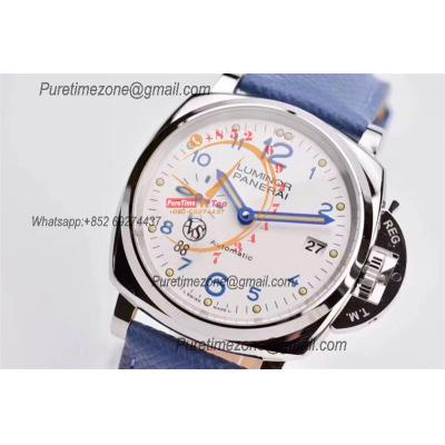 PAM00906 Luminor Due OP AXXXIV Automatic Mens Watch VSF 42mm Best Edition White Dial on Blue Leather Strap