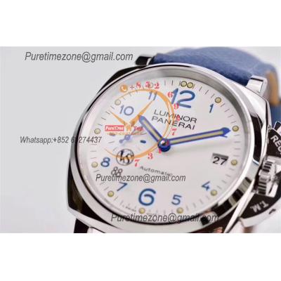 PAM00906 Luminor Due OP AXXXIV Automatic Mens Watch VSF 42mm Best Edition White Dial on Blue Leather Strap