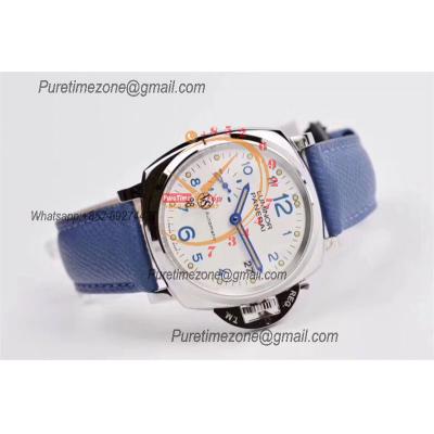 PAM00906 Luminor Due OP AXXXIV Automatic Mens Watch VSF 42mm Best Edition White Dial on Blue Leather Strap