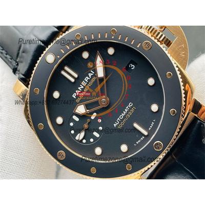 PAM00974 Luminor Submersible OP AXXXIV Automatic Mens Watch VSF 42mm Rose Gold 1:1 Best Edition on Black Rubber Strap