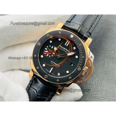 PAM00974 Luminor Submersible OP AXXXIV Automatic Mens Watch VSF 42mm Rose Gold 1:1 Best Edition on Black Rubber Strap