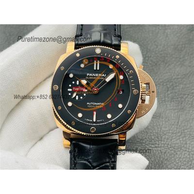 PAM00974 Luminor Submersible OP AXXXIV Automatic Mens Watch VSF 42mm Rose Gold 1:1 Best Edition on Black Rubber Strap