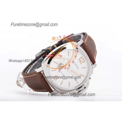 PAM01046 Luminor Due OP AXXXIV Automatic Mens Watch VSF 42mm Steel Case Best Edition White Dial on Brown Asso Strap