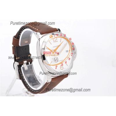 PAM01046 Luminor Due OP AXXXIV Automatic Mens Watch VSF 42mm Steel Case Best Edition White Dial on Brown Asso Strap