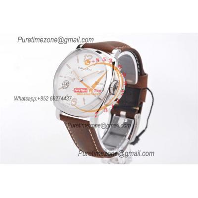 PAM01046 Luminor Due OP AXXXIV Automatic Mens Watch VSF 42mm Steel Case Best Edition White Dial on Brown Asso Strap