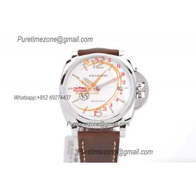 PAM01046 Luminor Due OP AXXXIV Automatic Mens Watch VSF 42mm Steel Case Best Edition White Dial on Brown Asso Strap