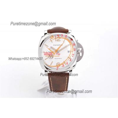 PAM01046 Luminor Due OP AXXXIV Automatic Mens Watch VSF 42mm Steel Case Best Edition White Dial on Brown Asso Strap