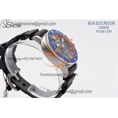 PAM01209 Luminor Submersible OP AXXXIV Automatic Mens Watch 42mm Blue Ceramic Bezel VSF 1:1 Best Edition Black Rubber