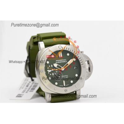 PAM01055 Luminor Submersible Verde Militare P900 Automatic Mens Watch VSF 42mm 1:1 Best Edition on Green Rubber Strap