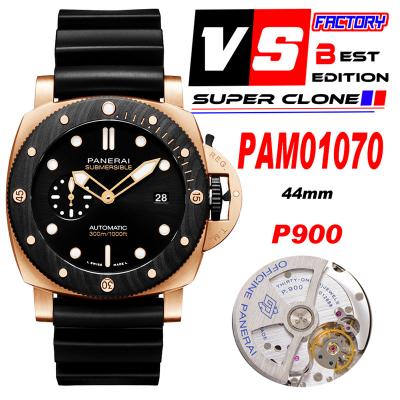 PAM01070 Submersible QuarantaQuattro Goldtech OroCarbo P900 Automatic Mens Watch VSF 44mm 1:1 Best Edition Black Dial o