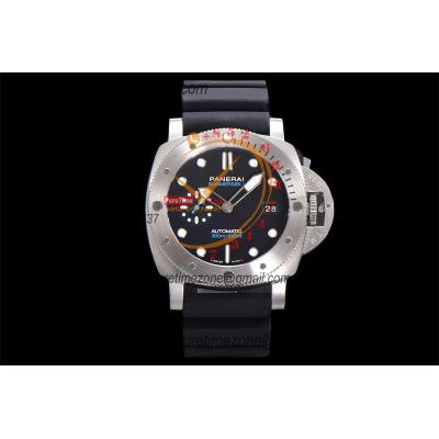 PAM01229 Submersible QuarantaQuattro P900 Automatic Mens Watch VSF 44mm 1:1 Best Edition Black Dial on Black Rubber