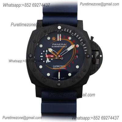 PAM01232 Submersible QuarantaQuattro Carbotec Blu Abisso P900 Automatic Mens Watch VSF 44mm Blue Dial Rubber Strap