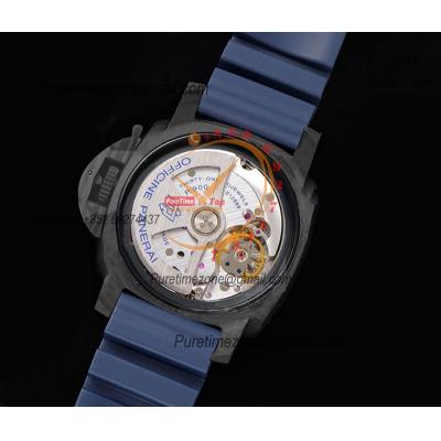 PAM01232 Submersible QuarantaQuattro Carbotec Blu Abisso P900 Automatic Mens Watch VSF 44mm Blue Dial Rubber Strap