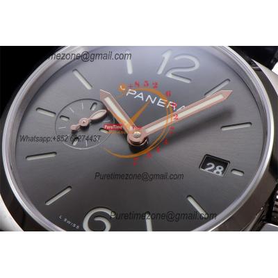 PAM01250 Luminor Due  P900 Automatic Mens Watch 42mm VSF Best Edition Gray Dial on Black Leather Strap