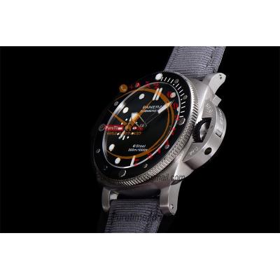 PAM01288 Submersible QuarantaQuattro ESteel Grigio Roccia P900 Automatic Mens Watch VSF Best Edition Gray Dial Nylon