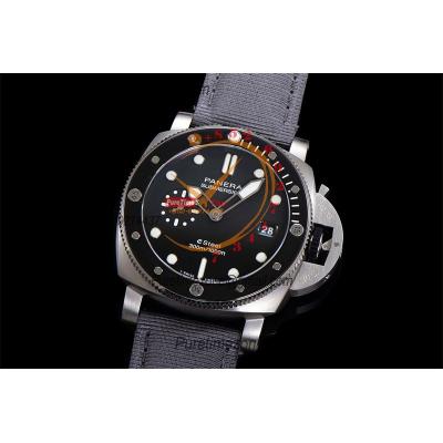 PAM01288 Submersible QuarantaQuattro ESteel Grigio Roccia P900 Automatic Mens Watch VSF Best Edition Gray Dial Nylon