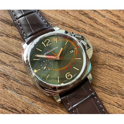 PAM01329 Luminor Due Platinumtech P900 Automatic Mens Watch 42mm VSF 1:1 Best Edition Green Dial Brown Leather Strap