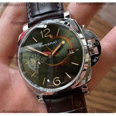 PAM01329 Luminor Due Platinumtech P900 Automatic Mens Watch 42mm VSF 1:1 Best Edition Green Dial Brown Leather Strap