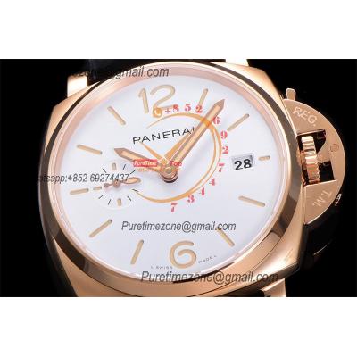 PAM01336  Luminor Due Goldtech P900 Automatic Mens Watch 42mm VSF Best Edition White Dial Black Leather Strap