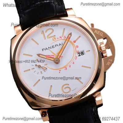 PAM01336  Luminor Due Goldtech P900 Automatic Mens Watch 42mm VSF Best Edition White Dial Black Leather Strap