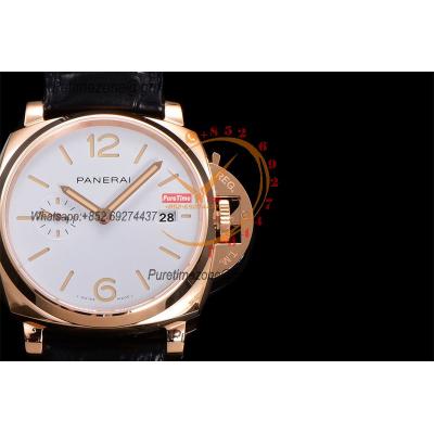 PAM01336  Luminor Due Goldtech P900 Automatic Mens Watch 42mm VSF Best Edition White Dial Black Leather Strap