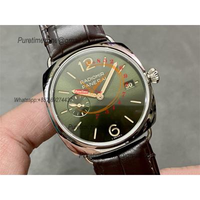 PAM01386 Radiomir Quaranta P900 Automatic Mens Watch 40mm VSF 1:1 Best Edition Green Dial on Brown Leather Strap