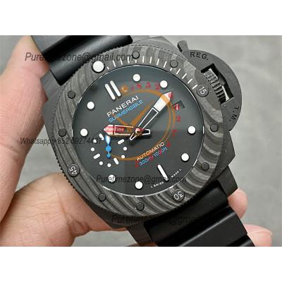 PAM02231  Submersible Carbotech P900 Automatic Mens Watch 42mm VSF Best Edition Black Dial Rubber Strap