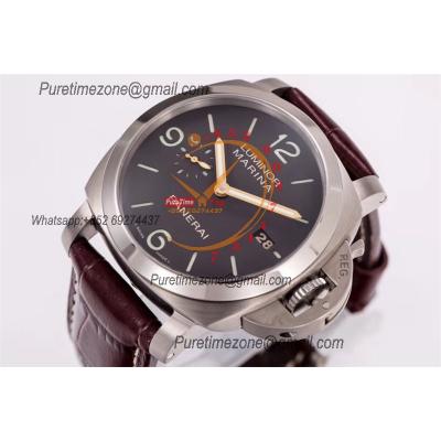 PAM00351 Luminor Marina 1950 3 Days P9000 Automatic Mens Watch VS 1:1 Best Edition Brown Leather Strap