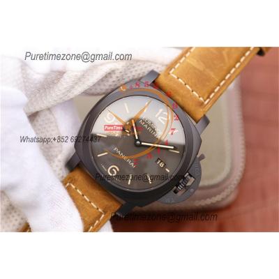 PAM00386 Luminor Marina 1950 3 Days P9000 Automatic Mens Watch VSF V2 1:1 Best Edition Brown Asso Strap