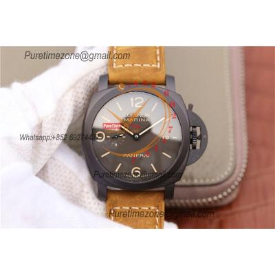 PAM00386 Luminor Marina 1950 3 Days P9000 Automatic Mens Watch VSF V2 1:1 Best Edition Brown Asso Strap