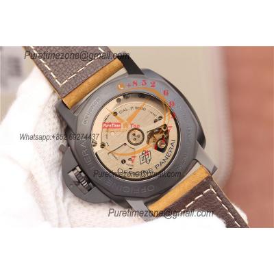 PAM00386 Luminor Marina 1950 3 Days P9000 Automatic Mens Watch VSF V2 1:1 Best Edition Brown Asso Strap