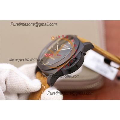 PAM00386 Luminor Marina 1950 3 Days P9000 Automatic Mens Watch VSF V2 1:1 Best Edition Brown Asso Strap