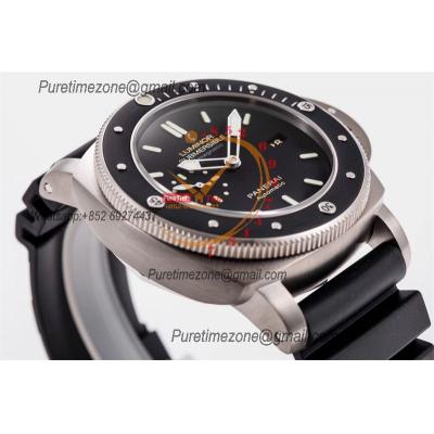 PAM00389 Luminor Submersible 1950 Titanium Amagnetic P9000 Automatic Mens Watch VSF Best Edition Black Rubber Strap